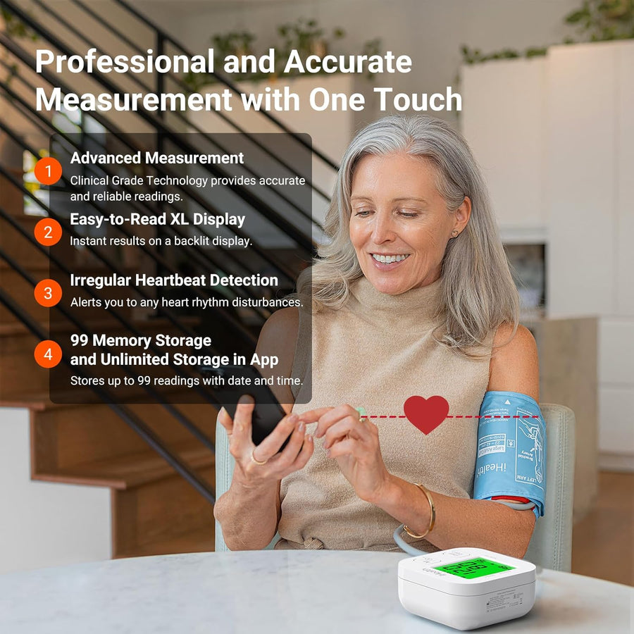 iHealth Track Smart Upper Arm Blood Pressure Monitor with Wide Range Cuff