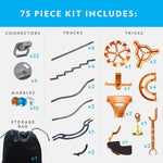 National Geographic Magnetic Marble Run - 75-Piece STEM Building Set for Kids & Adults with Magnetic Track & Trick Pieces & Marbles for Building A Marble Maze, STEM Project