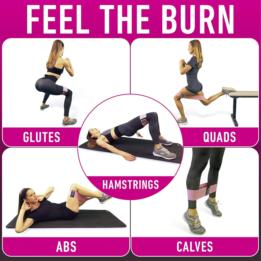 Resistance Bands for Workout - 4 Booty Bands for Women Men Fabric Elastic Bands