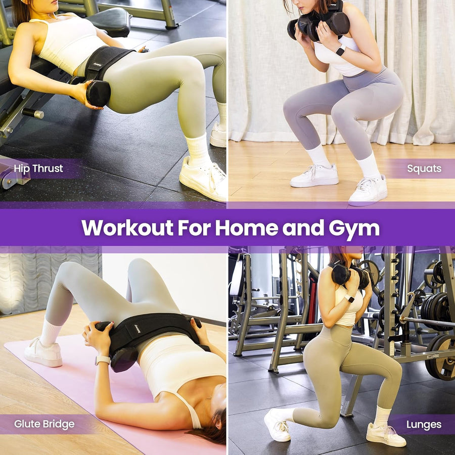 Balency Hip Thrust Belt for Gym Workouts - Non-Slip Padding, Foldable Design