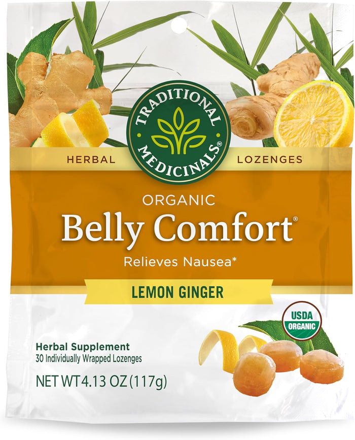 Traditional Medicinals Organic Belly Comfort Lozenges Lemon Ginger