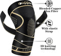 Copper Knee Braces with Strap for Knee Pain Relief, 2 Pack, Medium Size