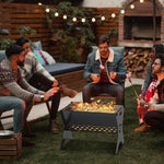 Camping Campfire Grill, 16"Lx12"D Portable Folding Charcoal Grills, Backpacking BBQ Grill with Carry Bag, Outdoor Fire pit for Camping, Picnic, Bonfire, Patio, Backyard