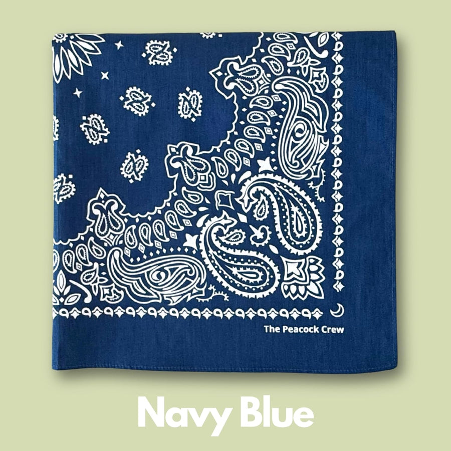 The Peacock Crew Premium Soft Cotton Bandanas Pack for Men and Women Paisley 22 x 22 inches