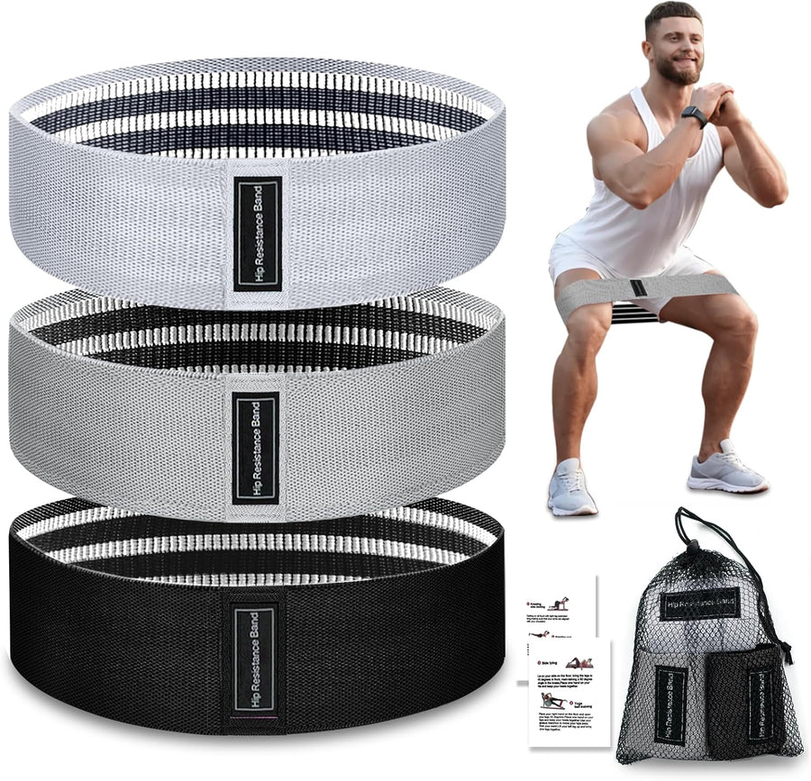 3-Level Fabric Resistance Bands for Strength Training, Rehab, Yoga