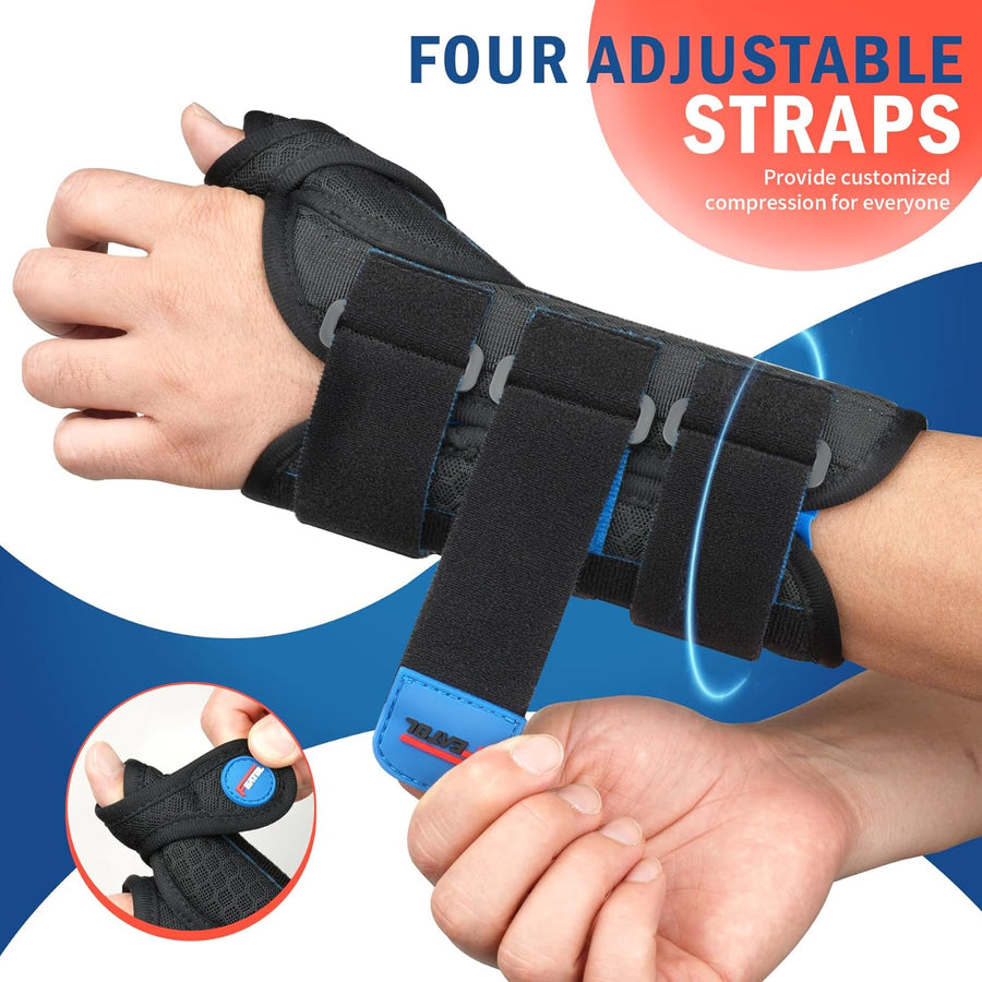 FEATOL Carpal Tunnel Wrist Brace Night Support Right Hand Large/XLarge