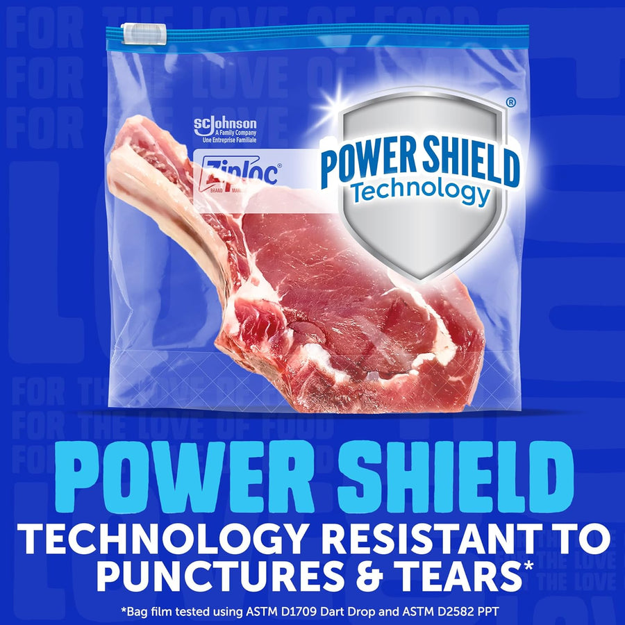Ziploc Quart Food Storage Freezer Slider Bags, Power Shield Technology for More Durability, 34 count, 4 Pack, 136 Total (Packaging May Vary)