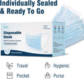 WECARE 3 Ply Disposable Face Mask 50 Pack Individually Wrapped Printed Masks