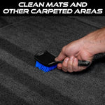 Viking Carpet Cleaning and Scrub Brush for Floor Mats, Cleaning Brush for Car Interior and Home, Black and Blue, 8.3 inch x 2.5 Inch