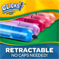 Crayola Clicks Retractable Tip Markers (10ct), Stocking Stuffers for Kids & Toddlers, Cone Tip Washable Art Marker Set, Coloring Book Supplies, No Dry, 3+