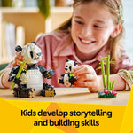 LEGO Creator 3 in 1 Wild Animals Panda Family - Building Toy Kit for Kids with 3 Building Options, Panda, Penguin, or Orca - 8 Year Old Girl & Boy Birthday Gifts - 31165