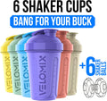 VELOMIX 20oz Protein Shaker Bottle, Leak-Proof, Dishwasher Safe