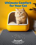 Cat Litter Mat - 23.2'' x 14.6'' Small Litter Trapping Mat, Easy to Clean Litter Box Mat, Waterproof, Urine-Proof, Non-Slip Kitty Litter Mats for Floor, Grey