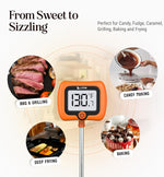 Digital Candy Thermometer with Pot Clip, 10" Long Stainless Steel Probe, Instant Read Kitchen Thermometer for Cooking, Baking, and Candy Making
