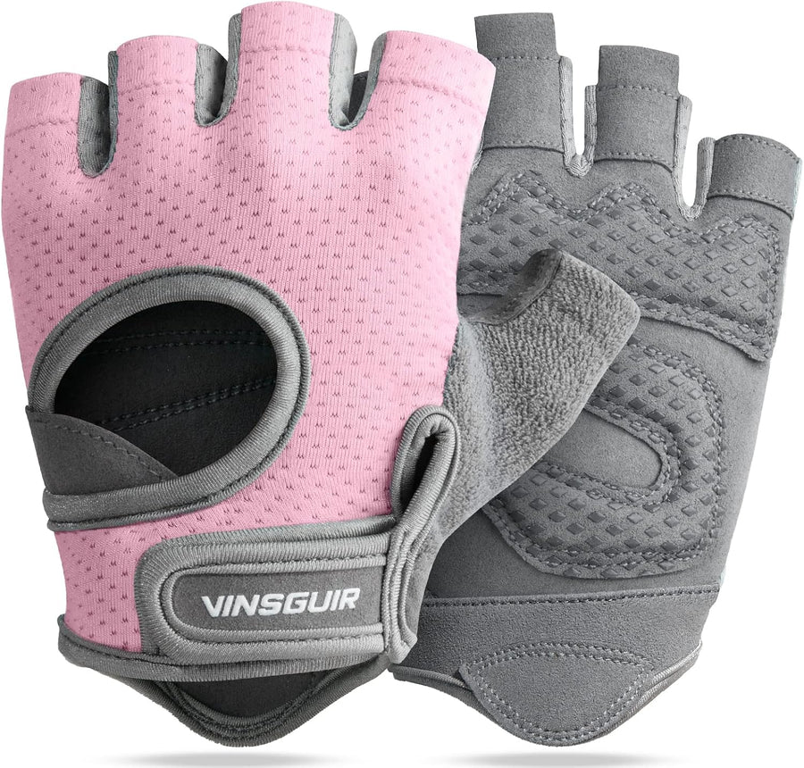VINSGUIR Workout Gloves for Women & Men, Breathable, Grip Pads