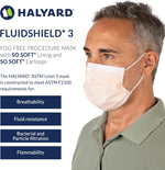 Halyard FluidShield Level 3 Disposable Procedure Mask with Soft Lining and Earloops