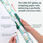 Little ELF Wrapping Paper Cutter (2-Pack) | As seen on Shark Tank | Made in USA | Green | Holiday Gift Wrap Paper Roll Holder and Cutter