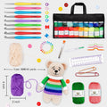 INSCRAFT 113 Piece Crochet Kit with Yarn Set– 1600 Yards Assorted Yarn for Knitting and Crochet, 73PCS Crochet Accessories Set Including Ergonomic Hooks, Knitting Needles & More Ideal Beginner Kit