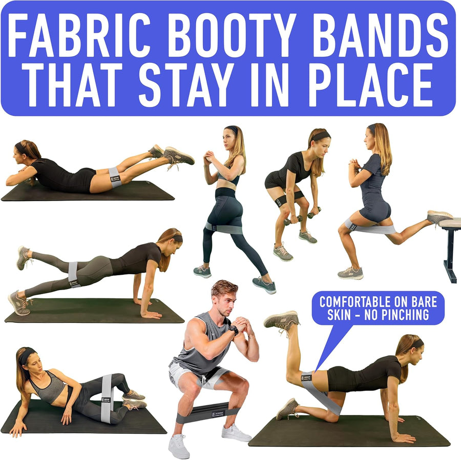 Resistance Bands for Workout with Fabric Elastic Bands for Leg, Glute & Thigh Toning