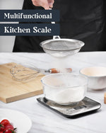 Food Scale, 11lb Digital Kitchen Scale with 6 Units LCD Display and Tare Function,Compact Design for Baking,Healthy Cooking,Meal Prep, 304 Stainless Steel