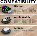 3 in 1 Charging Station for Apple Multiple Devices, Foldable Travel Wireless Charger 18W for iPhone Air 17 16 15 14 13 Pro Max Plus &Apple Watch Series/Airpods
