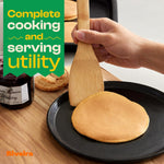Riveira Bamboo Cooking Spoons 6-Piece – Wooden Cooking Utensils Set with Wooden Spoons for Cooking & Spatulas Wooden Utensil Sets – Premium Kitchen Utensils Set – Durable First Apartment Essentials