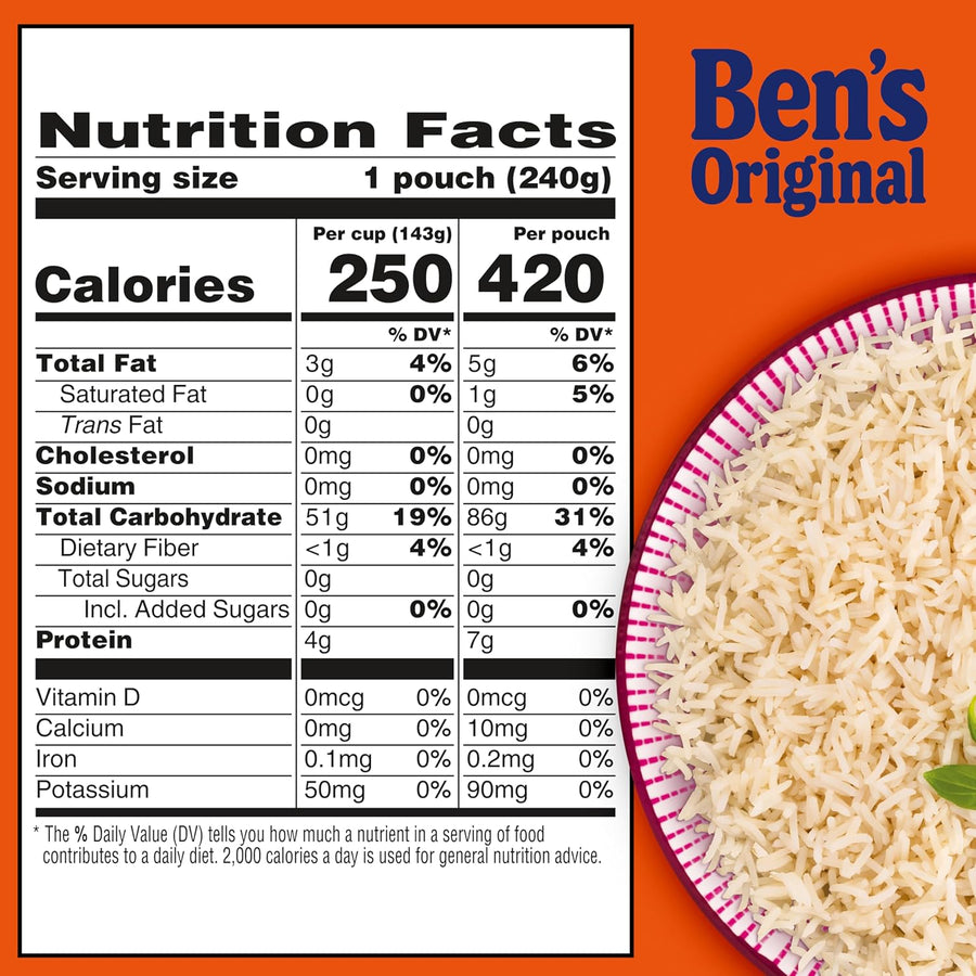 BEN'S ORIGINAL Ready Rice Jasmine Rice, Easy Dinner Side, 8.5 OZ Pouch (Pack of 6)