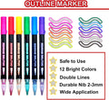 Glitter Markers Outline Pens Metallic,12 Christmas Gifts Stocking Stuffers Teen Girl Gifts Trendy Stuff,Cute Art Supplies Kids 6-8 9-12 10-12 Tween,Arts Crafts Kids Ages 8-12 Crafts Girls 8-12 Shimmer