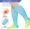 LEVSOX 15-20 mmHg Knee High Compression Socks for Women and Men Plus Size Wide Calf
