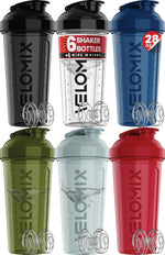 VELOMIX 28oz Protein Shaker Bottle 6-Pack - Leak-Proof, Smooth Mixes