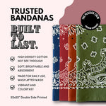 Peacock Crew Premium Soft Cotton Bandanas Paisley 22 x 22 inches