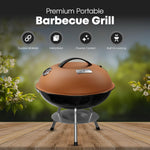 GasOne CG-14T – 14-inch Portable Barbecue Grill with 3-Point Locking Lid for Heat Preservation – Dual Venting System – Small Charcoal Grill for Backyard, Camping, Boat