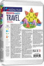MAGNA-TILES microMAGS Travel Set Deluxe 55-Piece Magnetic Construction Set, The Original Magnetic Building Brand