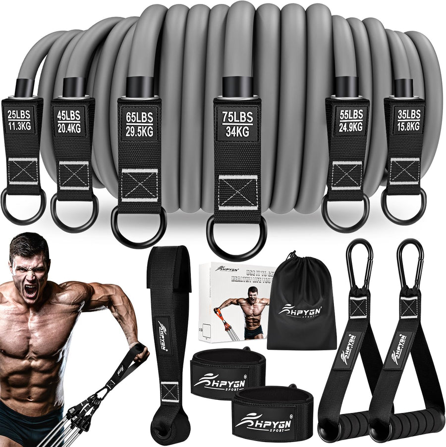 HPYGN 300LBS Resistance Bands Set - Fitness Bands for Muscle Training, Strength, Yoga, Home Gym