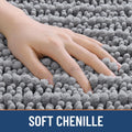 Smiry Bathroom Rugs Mat 30x20, Extra Soft Absorbent Chenille Bath Rugs, Non Slip Rubber Backing Machine Washable Quick Dry Bath Mats for Bathroom Floor, Tub, Shower, Home Decor Accessories, Grey