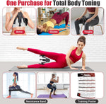 Adjustable Thigh Trainer for Women, 10-100lb Resistance Exerciser with Leg Band & Poster