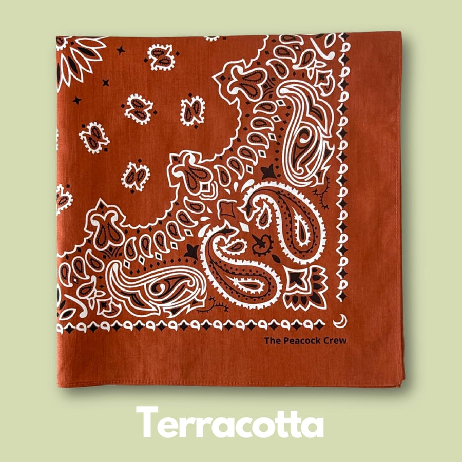 The Peacock Crew Premium Soft Cotton Bandanas Pack for Men and Women Paisley 22 x 22 inches