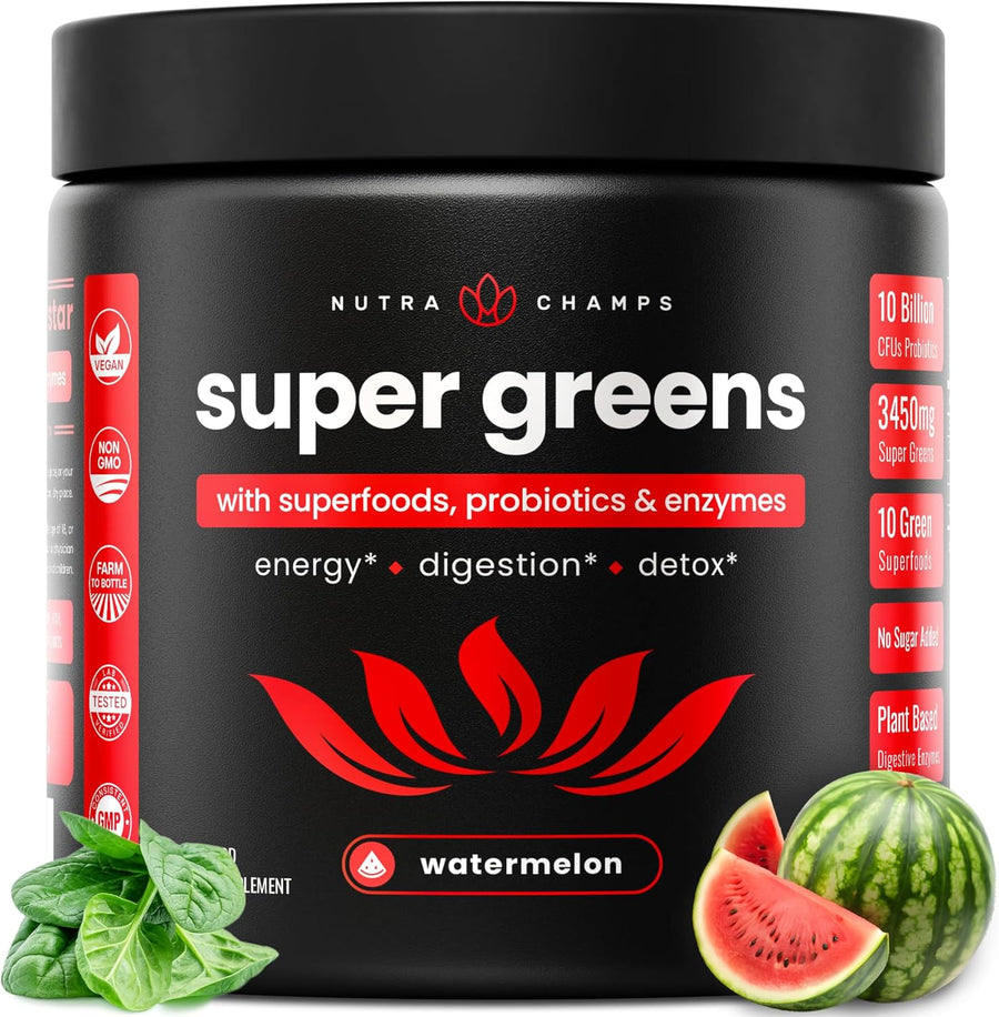 SuperGreens Powder, Organic Superfoods for Energy and Digestion