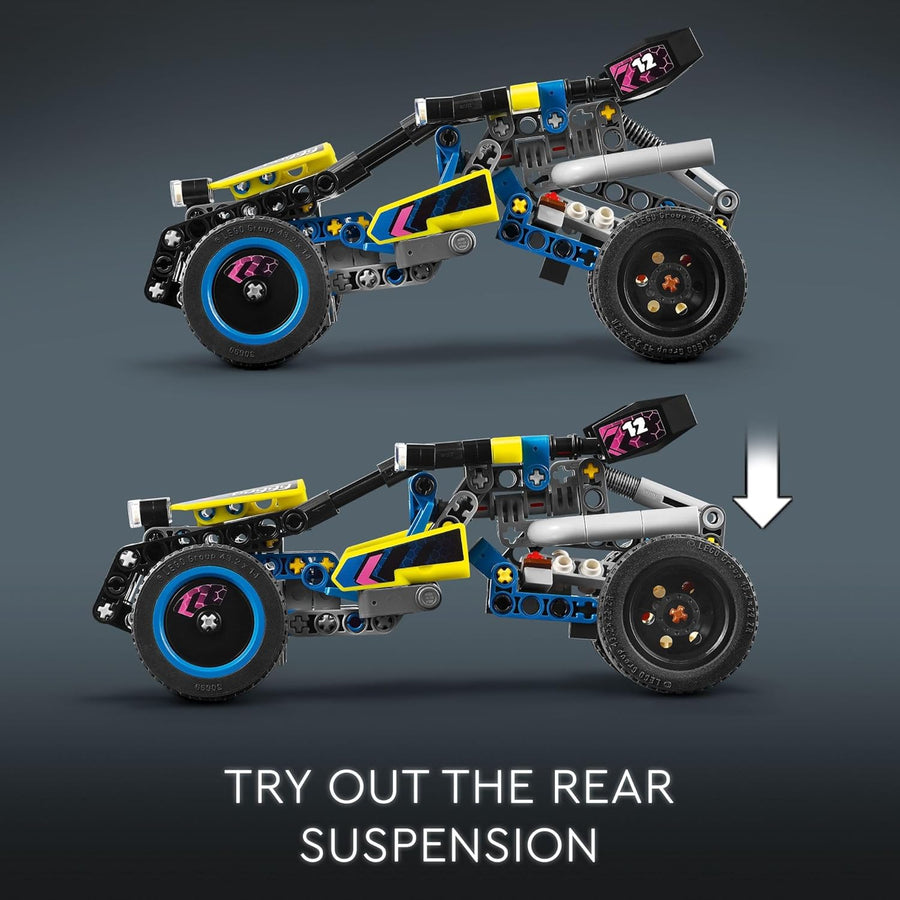LEGO Technic Off-Road Race Buggy Buildable Car Toy, Cool Toy for 8 Year Old Boys, Girls and Kids who Love Rally Contests, Race Car Featuring Moving 4-Cylinder Engine and Working Suspension, 42164
