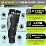 BLITZU Calf Compression Sleeve for Runners and Athletes