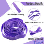 Stretching Strap Yoga Strap with Loops, Stretch Straps for Physical Therapy, Non-Elastic Exercise Strap for Pilates, Dance and Gymnastics with Workout Guide