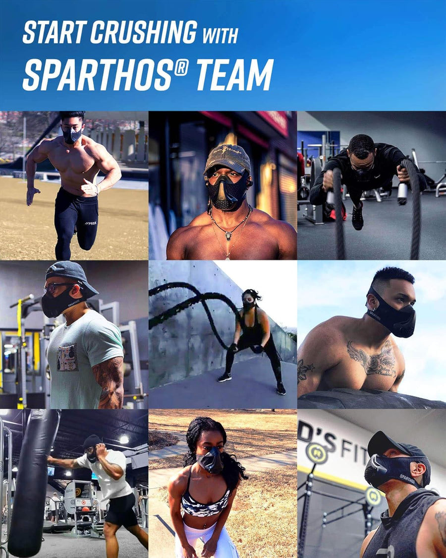 Sparthos High Altitude Mask for Fitness, Running, and Endurance Training with 16 Breathing Levels