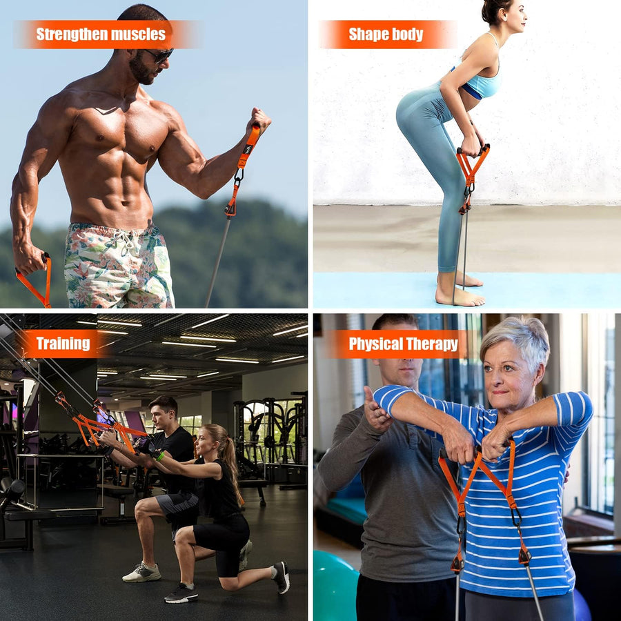 HPYGN 300LBS Resistance Bands Set - Fitness Bands for Muscle Training, Strength, Yoga, Home Gym