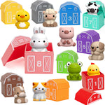Learning Toys for 1,2,3 Year Old Toddlers, 20Pcs Farm Animals Toys Montessori Counting, Matching & Sorting Fine Motor Games, Birthday Easter Gift for Baby Boys Girls Age 12-18 Months