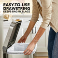 Glad Tall Kitchen Drawstring Trash Bags - Odorshield 13 Gallon White Trash Bag, Febreze Fresh Clean, 110 Count