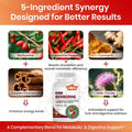 VEV Berberine Supplement with Ceylon Cinnamon, Cayenne Pepper, Turmeric, Milk Thistle, Vegan & Non-GMO – 120 Capsules