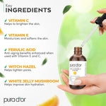 PURA D'OR 20% Vitamin C Serum 4 Oz - Lightweight Maximum Strength Formula - Retinol, Hyaluronic Acid, Ferulic Acid - Professional Grade Treatment For Face & Eyes, Wrinkles - Men & Women