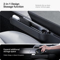 YONZEE 2-in-1 Car Steering Wheel Desk Tray & Car Seat Gap Filler Organizer – Foldable Carbon Fiber Look Table for Laptop, Eating Food, Writing – Multipurpose Travel Car Accessories