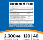 Nutricost Turmeric Curcumin with BioPerine, 2300mg, 120 Veggie Capsules, Gluten Free, Non-GMO