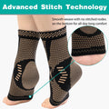 INDEEMAX Ankle Brace for Women & Men, Ankle Compression Sleeve Support Copper Infused Ankle Brace for Sprained Ankle, Plantar Fasciitis Sports, Achilles Tendonitis Pain Relief, Copper Black, M